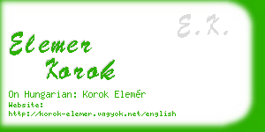 elemer korok business card