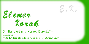 elemer korok business card